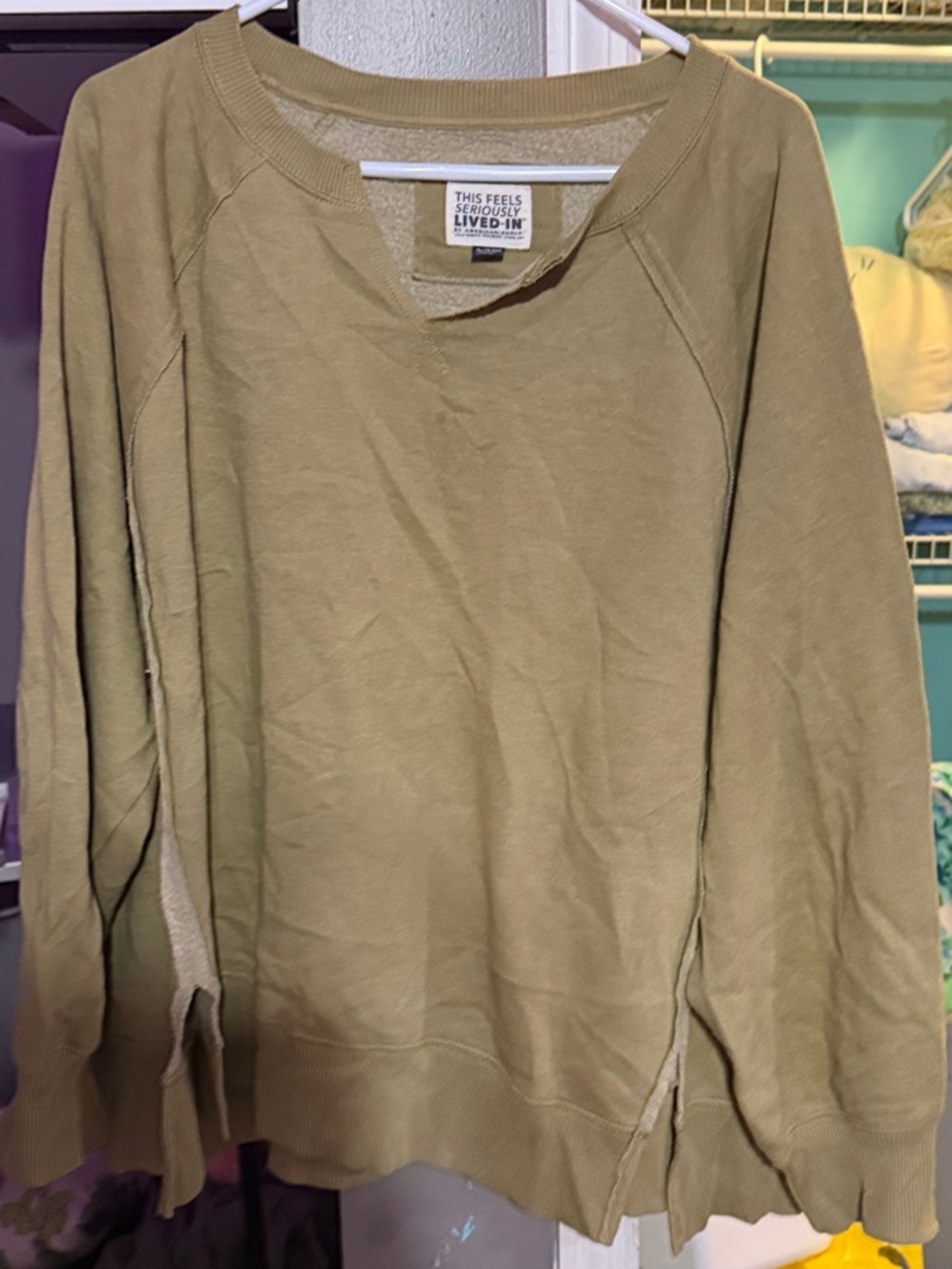American Eagle Outfitters Olive Green Crewneck Sweater